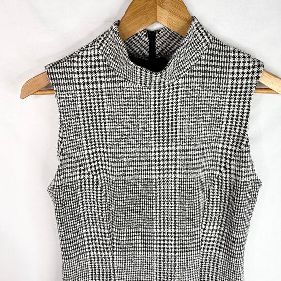 Sharagano Houndstooth Mockneck Wiggle Dress 4 - Picture 5 of 9